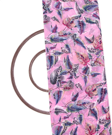 Floral Print Pink Color Printed Georgette Fabric